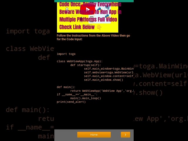 Beeware WebView to Run App in Multiple Platforms Just Code Once and Deploy Everywhere #python #apk