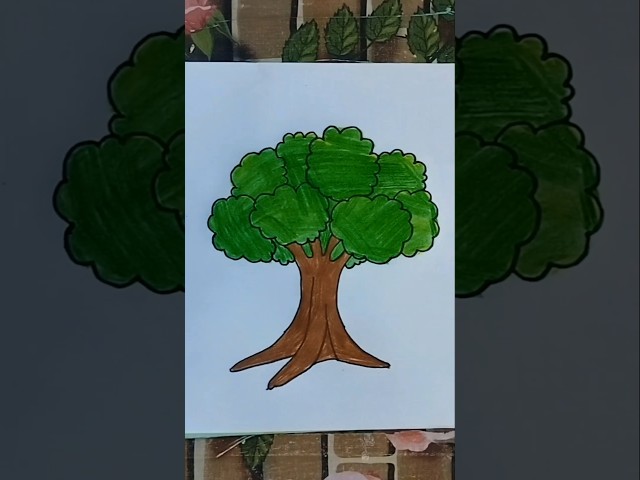 Easy Tree Drawing 🌴 #tree #art #shorts #drawing #trending #diy #youtubeshorts #ytshorts #shortvideo