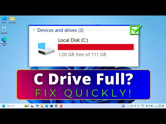 Fix C Drive Full Issue in Windows 10/11 – 100% Working Solution!