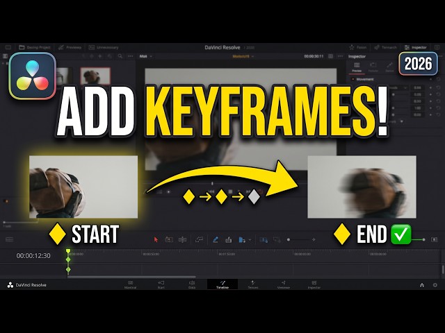 How To Add Keyframes in DaVinci Resolve 2026 Easy Tutorial!