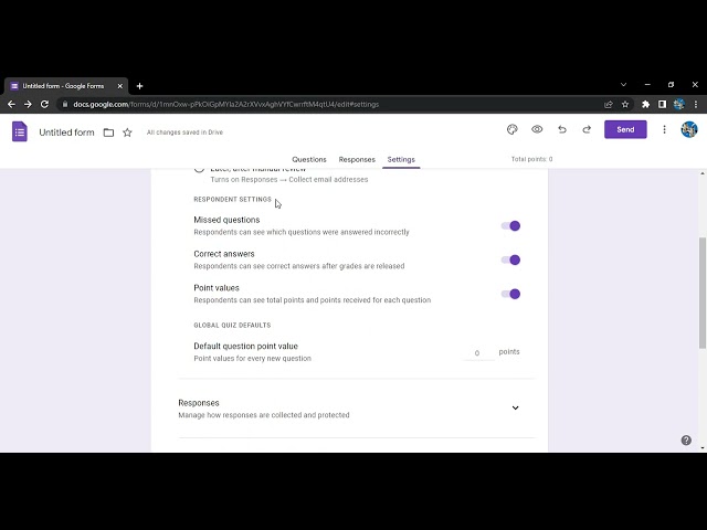 How to Adjust Quiz Setting in Google Forms