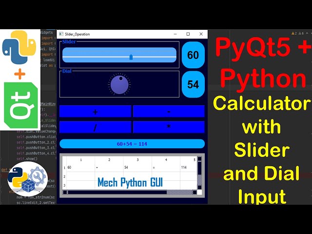 Python PyQt5 - Dynamically Calculator with Slider and Dial as Input.