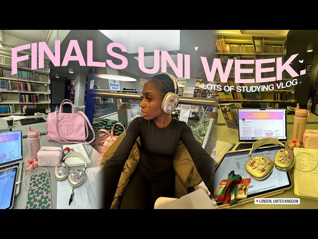study vlog ⭐️ busy uni days, productive finals study tips, exam weekly vlog aesthetic at college