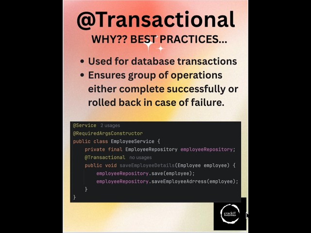 @Transactional - Springboot annotation (Why and Best Practices) #coding #java #programming