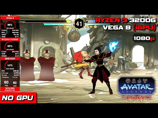Avatar Legends: The Fighting Game on Ryzen 3 3200G Vega 8 | Low End PC Benchmark | No Dedicated GPU