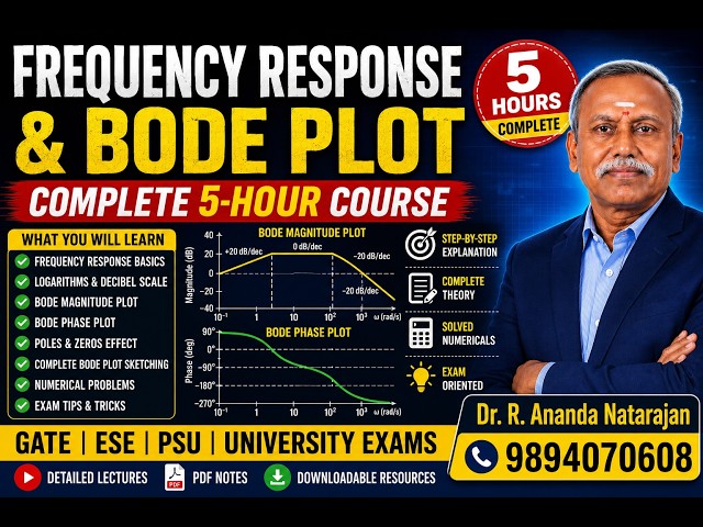 Frequency Response Analysis & Bode Plot | Complete 5-Hour Course| GATE | ESE #controlsystems  #DrRan