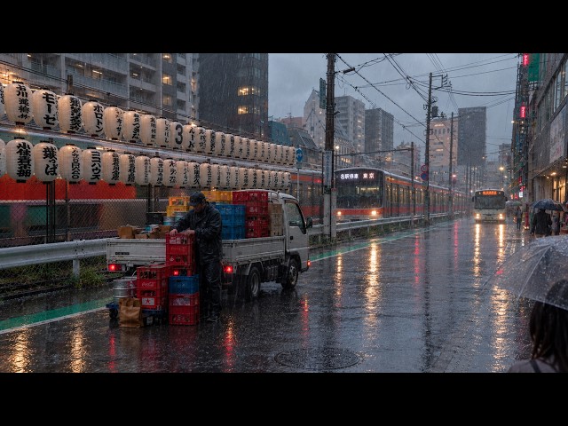 【ASMR】Tokyo in Heavy Rain 🌧️ Everyday Streets on a Rainy Afternoon | Japan 4K HDR