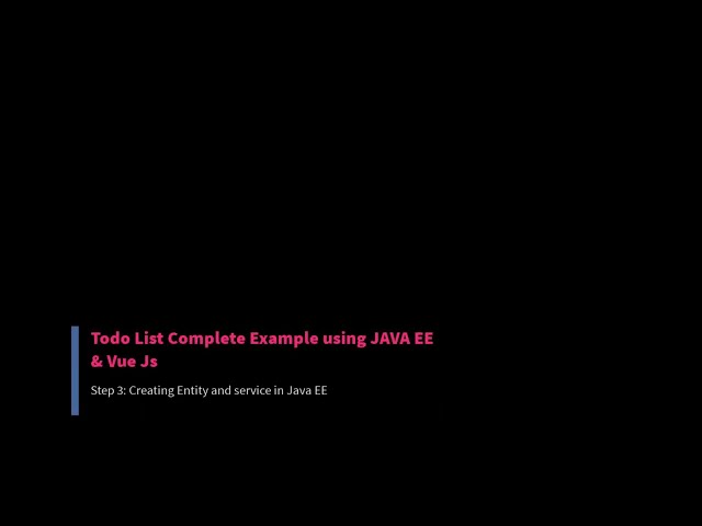 Step 3: Creating Entity and service in Java EE