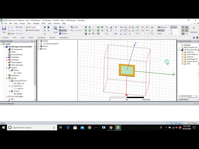 Rectangular Microstrip patch antenna working at 2.5GHZ with DGS part 2(E field and H field)