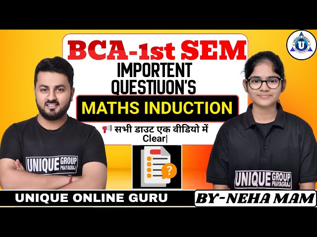 "📘 BCA 1st Sem Maths | Mathematical Induction | Live Class" | BY- NEHA MAM