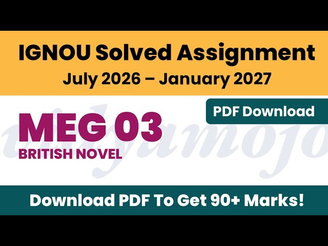 IGNOU MEG 03 Solved Assignment 2026-27 PDF Download | MEG MA English