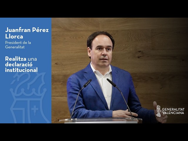 🏛🗣 El president de la Generalitat, Juanfran Pérez Llorca, realitza una declaració institucional
