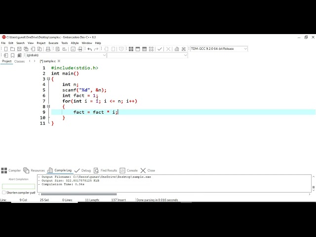 Factorial of a Number | C | Looping | Beginner Tutorial