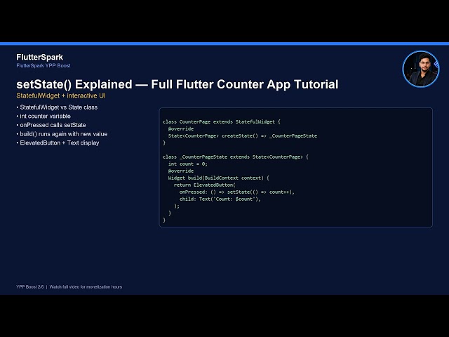 setState() Explained — Full Flutter Counter App Tutorial