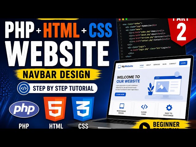 PHP MySQL Complete Website Tutorial | HTML CSS Project From Scratch | Part 2