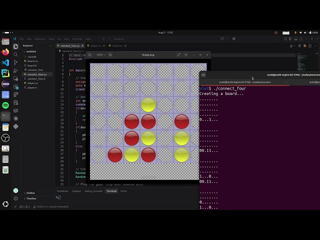 A Simple Connect Four Implementation using CUDA