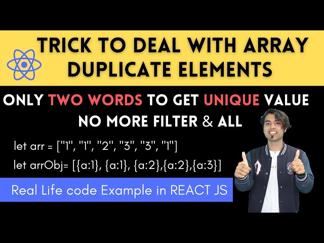 #2: Only Two Words To Get All Unique Values From Array of Objects in React JS