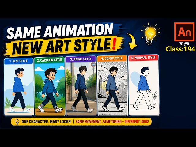 Same animation, different art style  | 2D Animation Tutorial | Class #194