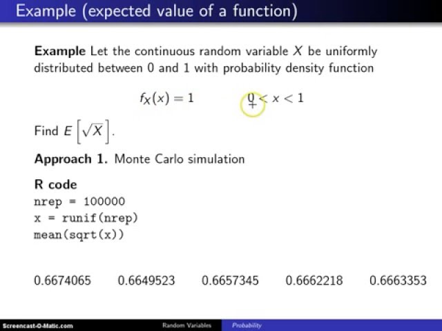 Expectation of a function of a random variable -- Example 1