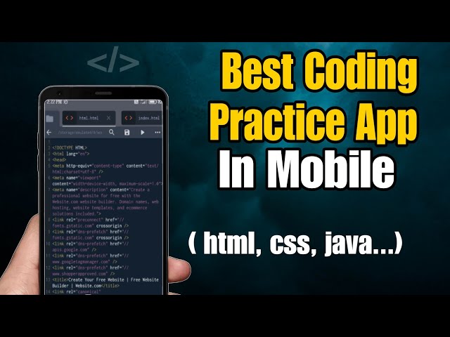 free coding app in mobile.Coding practice in mobile english.
