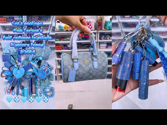 So cute candy blue #keychain #selfdefenseplug #packingorders #asmr #safetykeychains #mysteryscoop 