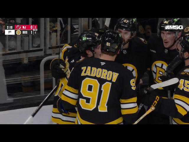 Fraser Minten scores a goal against the New Jersey Devils