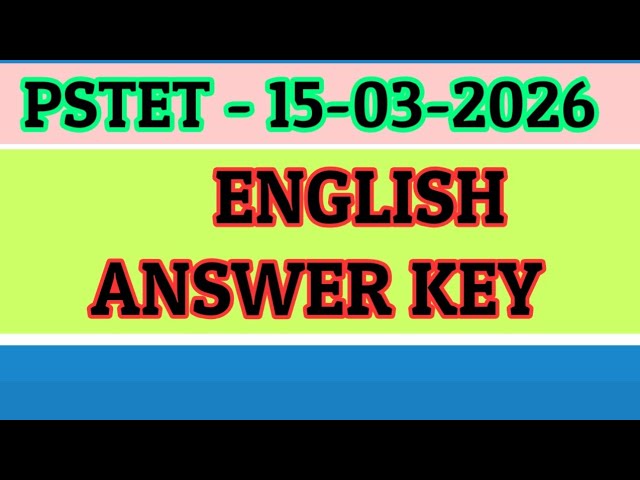 PSTET 2026 English answer key  #pstetenglishanswerkey #pstetanswerkey