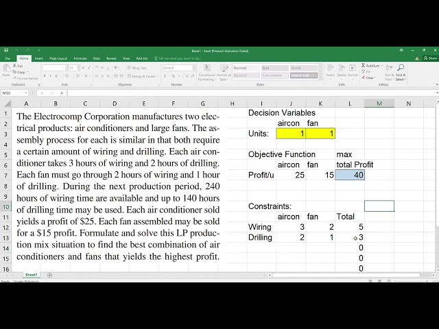 Linear Programming Solution Using MS Excel Solver (Filipino, Tagalog)