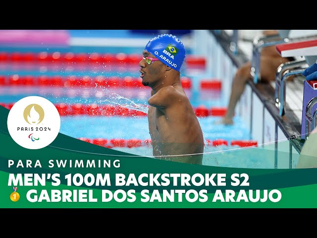 Gabrielzinho Takes Brazil to the Podium- 100m Backstroke S2 | Para Swimming - Paris 2024 Paralympics