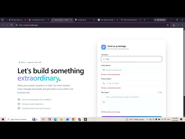 Build a Complete AI RAG Agent with n8n + Lovable + Pinecone | AI Customer Support Chatbot Demo