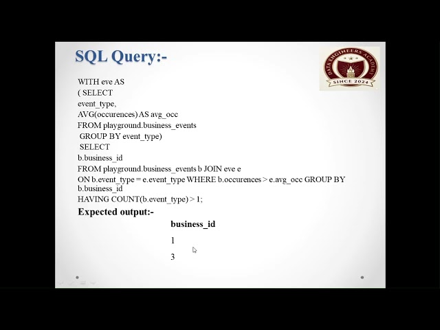 SQL Interview | Identify Active Businesses Using CTEs & HAVING | Data Engineers Academy