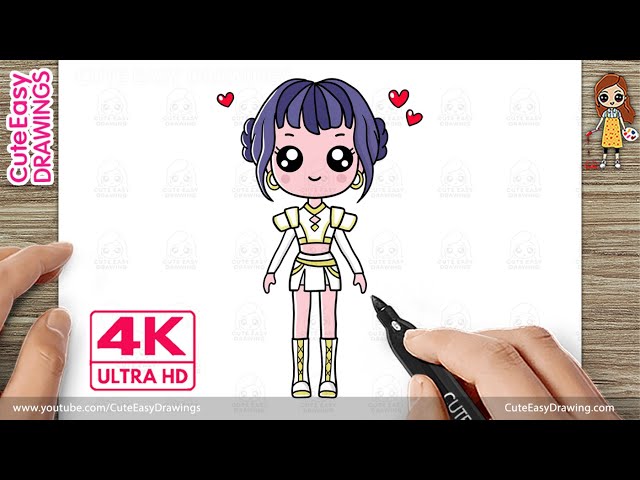 How to Draw Zoey (Kpop Demon Hunters) – Easy Step by Step Tutorial 🎨