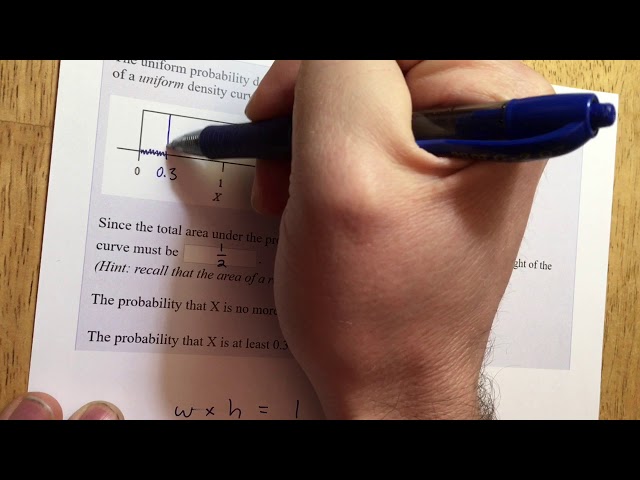 Probabilities from a continuous uniform distribution