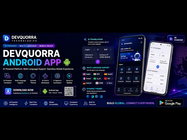DevQuorra Android App 🚀 | AI-Powered Platform, Smart Tools & Complete Mobile Experience