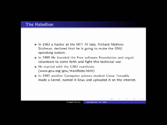 An Introduction to FOSS- Lecture 1