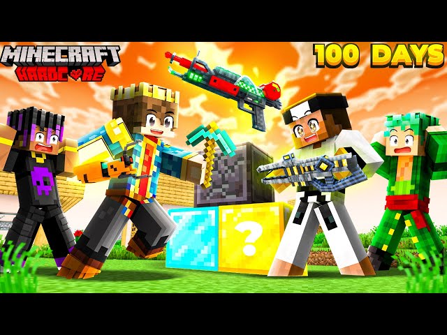100 Days But BLOCKS GIVE OP WEAPONS In Minecraft 😱
