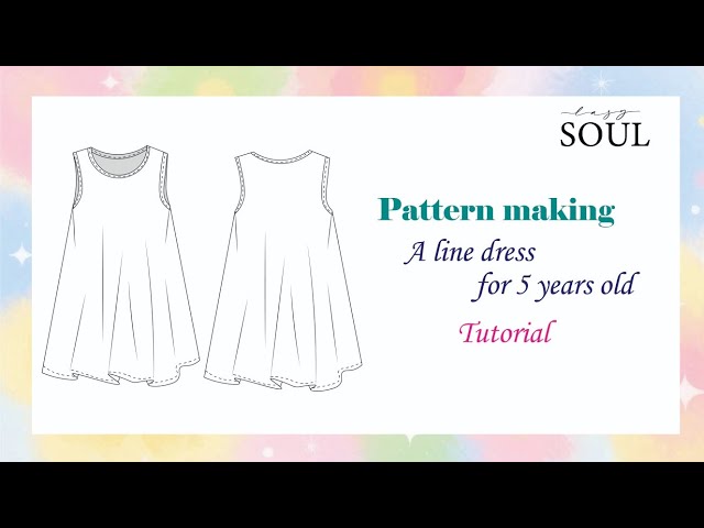  A-Line Dress Pattern Drafting for 5 Year Old Girl #viralvideo #patternmaking #alinedress 