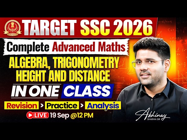 Complete Advance Maths in One Class | SSC Exams 2026 | Maths by Abhinay Sharma #1