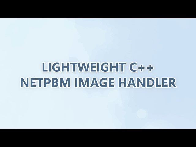 Lightweight C++ Netpbm image handler