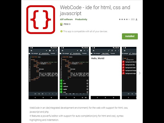 WebCode - ide for html, css and javascript (tutorial)