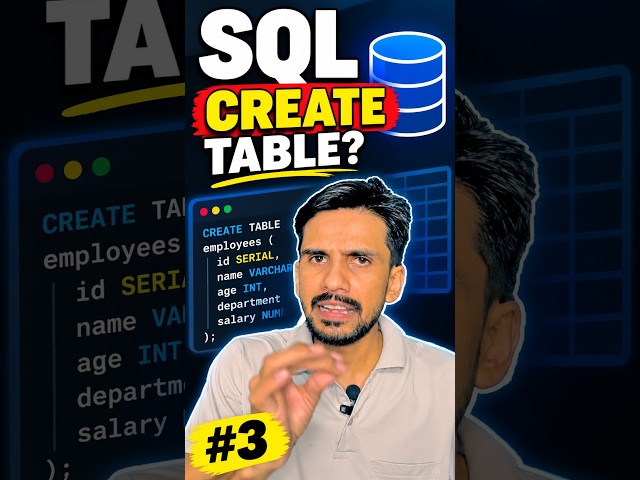 How to create your first table in SQL? Just 1 line #youtubeshorts #SQL #datascience #shorts