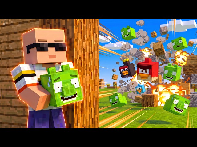 I survive Angry Birds in Minecraft
