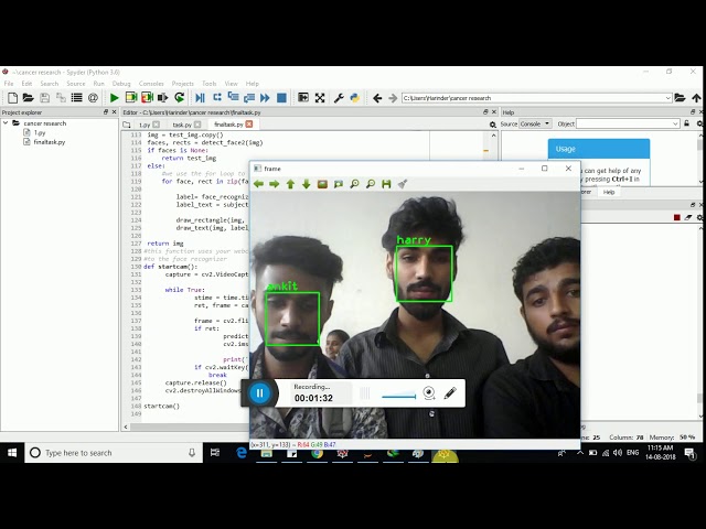 Multiple face recognition using opencv