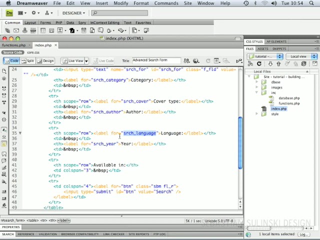 12. Advanced search form with PHP and MySQL (FUNCTIONS)