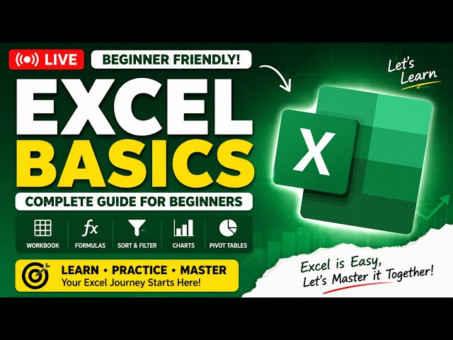 🔴 Excel Basics Live | Learn Microsoft Excel for Beginners