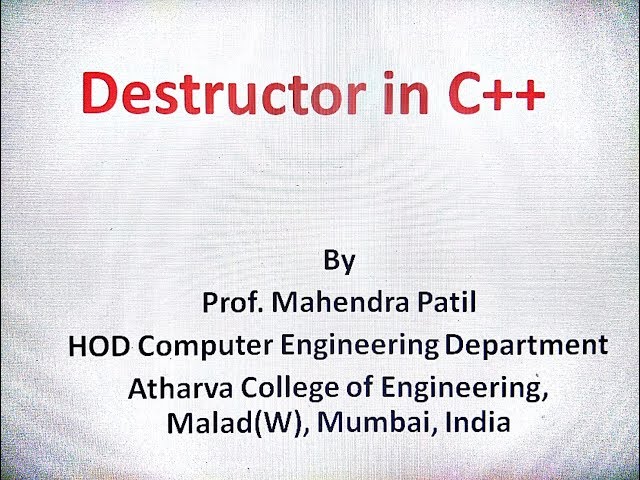 Destructor in C++