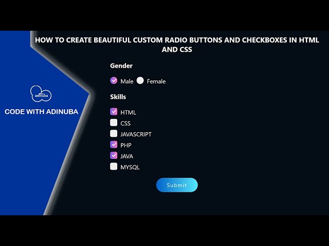 How to create beautiful custom radio buttons and checkboxes in HTML And CSS