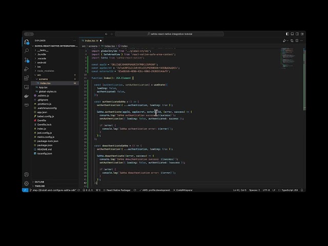 Sahha React Native - 02 User Profile Authentication