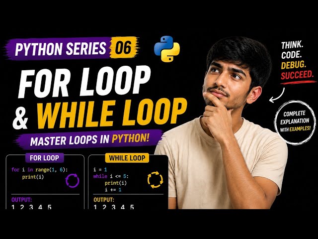 Python For Loop & While Loop Explained |  Ep 6 #fyp #python #coding | Python Loop knowledge 