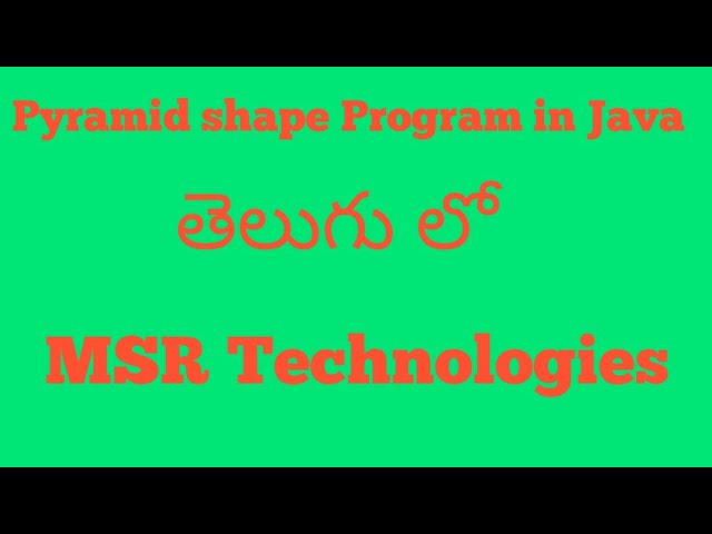 Java program for Pyramid shape pattern in Telugu